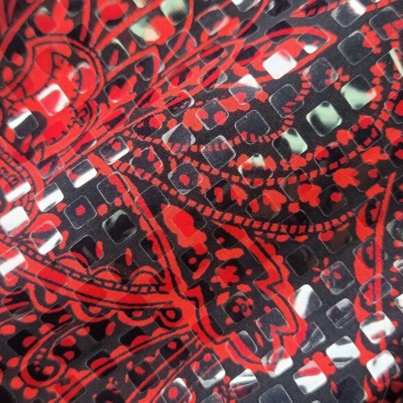 Koret Womens Red Paisley Embellished Jacket Size Small Full Zip Long Sleeve - Picture 7 of 12